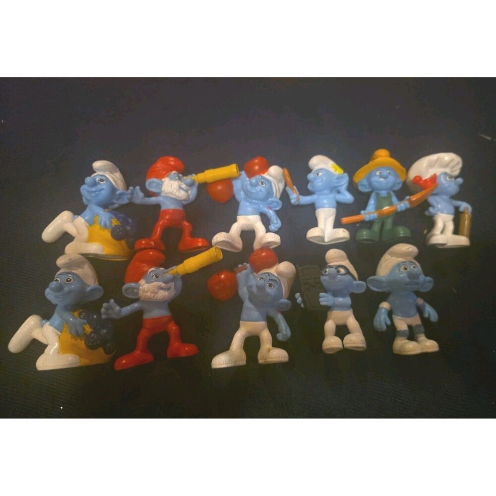 SMURFS Peyo McDonald's Happy Meal Figures Toys Lot of 11 Well Made -vintage